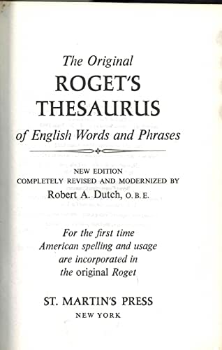 Thesaurus of English Words and Phrases (Classic American Edition